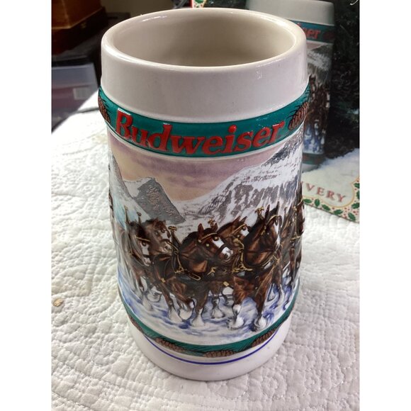 1993 Budweiser Holiday Stein Special Delivery Clydesdale Ceramic Beer Mug"NWB - Picture 3 of 7